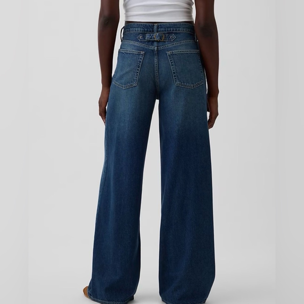 GAP Women's mid rise baggy Jeans in Deep Blue - Picture 2 of 7